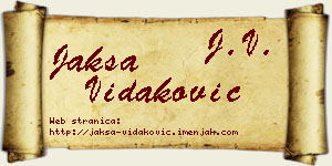 Jakša Vidaković vizit kartica